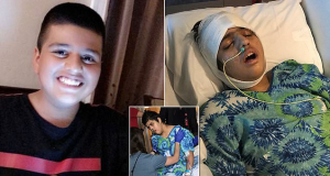 Boy, 14, who survived a STROKE was told he would never walk, talk or eat again - but just two months later he's doing all three