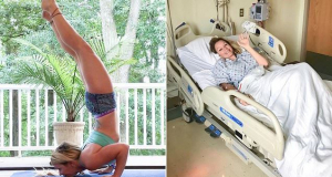 Woman, 40, suffered a stroke from YOGA after tearing a major blood vessel in her neck while performing a tricky 'hollowback' handstand