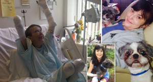 Mother-of-four has THREE LIMBS amputated after her own dog bit her and triggered life-threatening sepsis